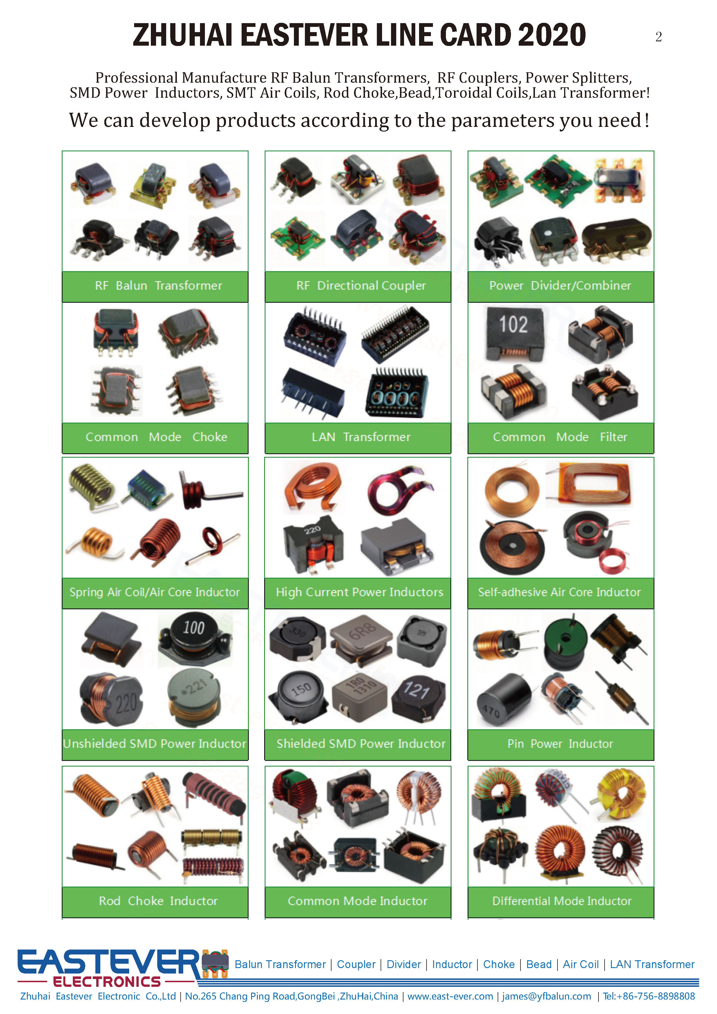 RF Balun Transformers, 12 Transmission Line Balun 51250 MHz 2.2dB Max